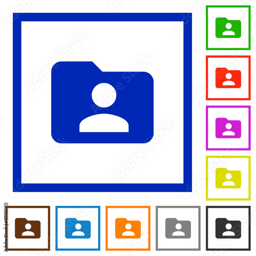 Folder owner framed flat icons