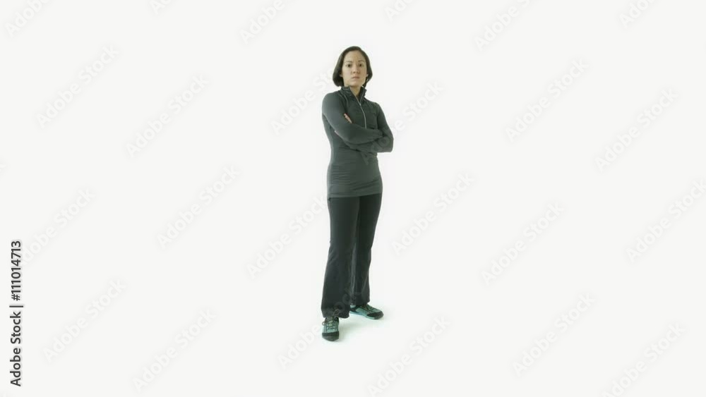 caucasian sporty girl isolated on white upset caucasian sporty girl isolated on white upset