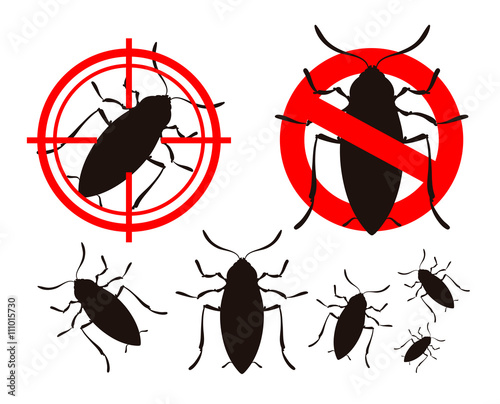 pest control or cockroach icon set. vector illustration