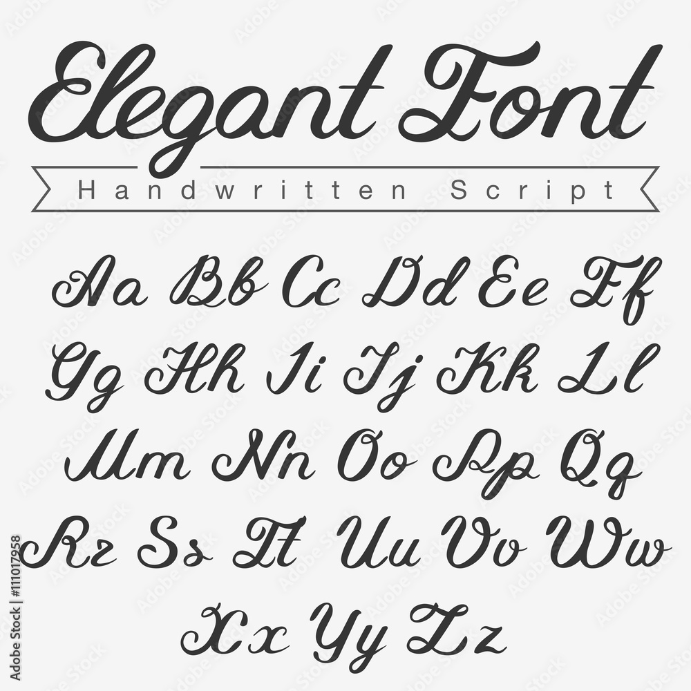 Elegant Handwritten Calligraphy Script Font design vector vector de Stock |  Adobe Stock
