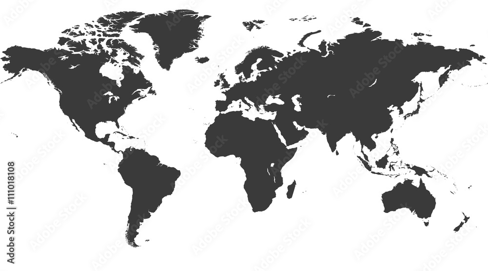 Naklejka premium Ilustracja mapa polityczna świata szary