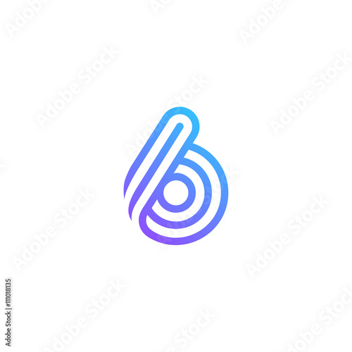 Number 6 Logo design vector template. Font Lines Logotype