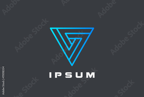 Triangle Infinity Geometric Logo vector linear infinite loop