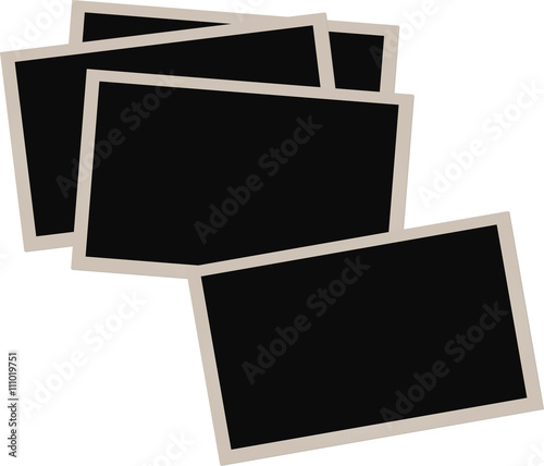 Pile of old photographs isolated on white background
