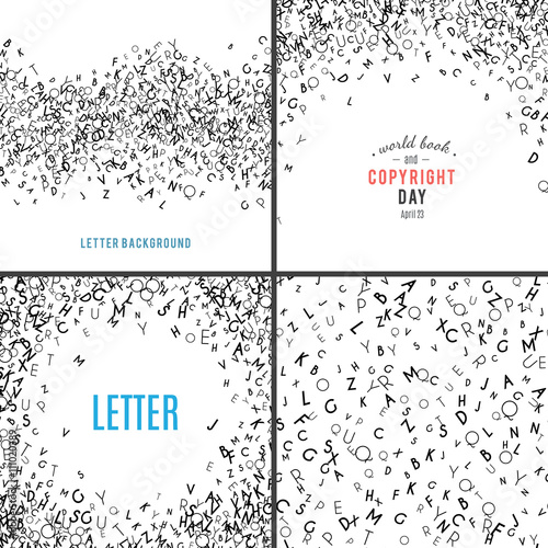 Random letters seamless pattern