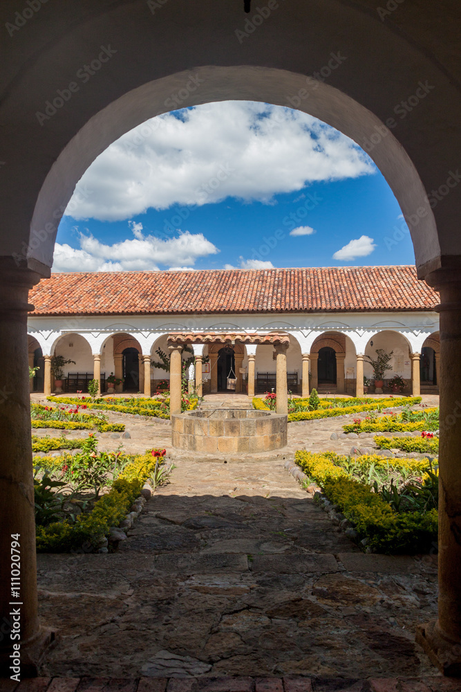 Courtyard of a convent Santo Ecce Homo near Villa de Leyva, Colombia