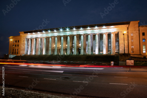 University of law building at night, Caba, Buenos Aires, Argentina