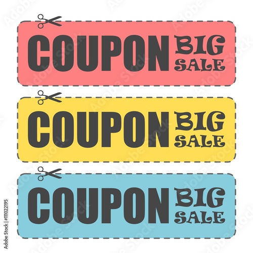 Coupon design, Sale icon, Shopping concept, big sale