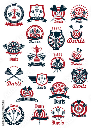 Dartboards with darts symbols for sporting design