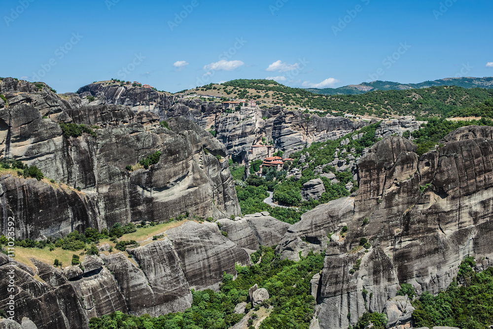 Rock cliffs (60 million years old). Meteora, Kalambaka. Greece.
