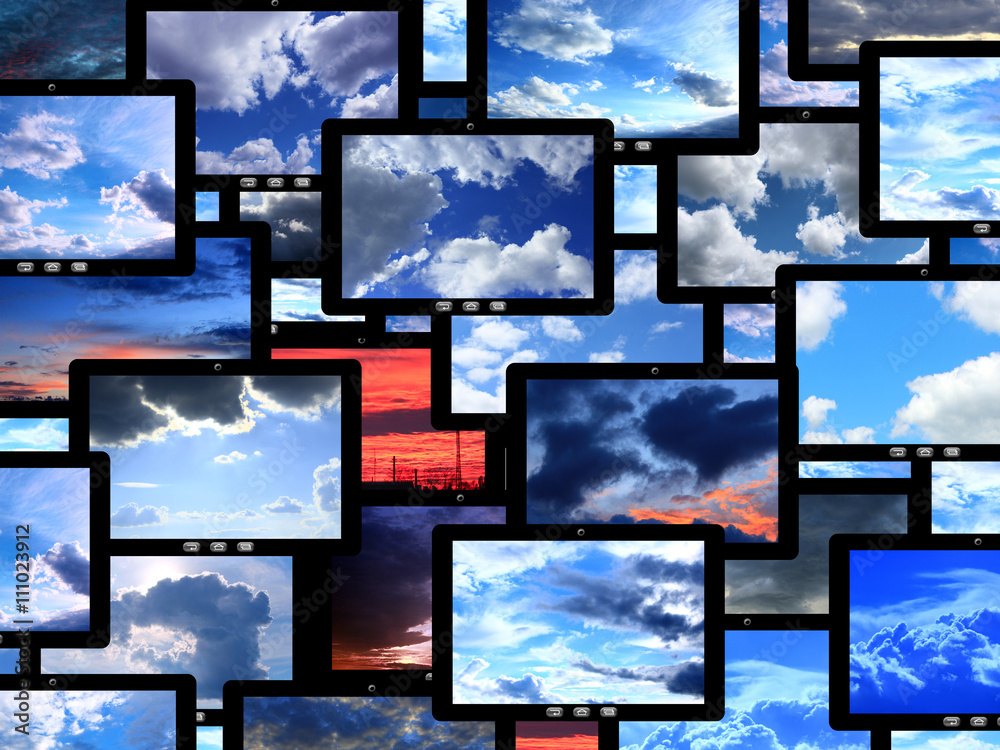 tablets with different images of sky tablets with different images of sky