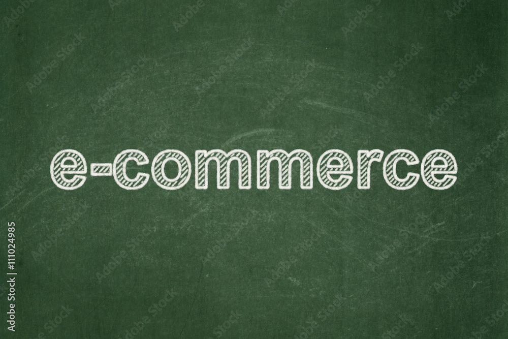 Fototapeta premium Finance concept: E-commerce on chalkboard background