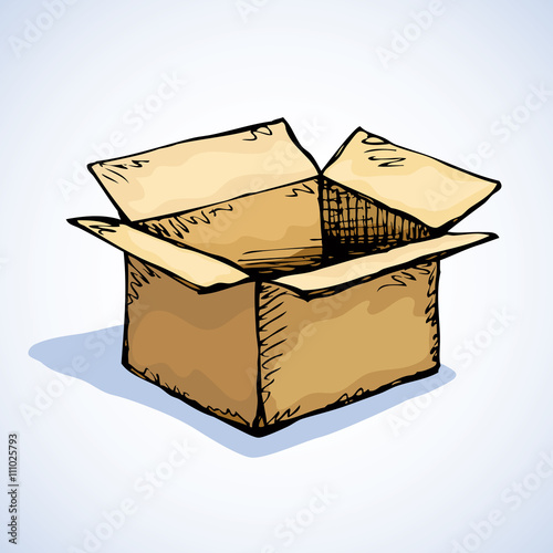 Cardboard box. Vector drawing