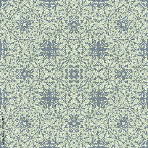 Seamless pattern with mosaic lace ornament