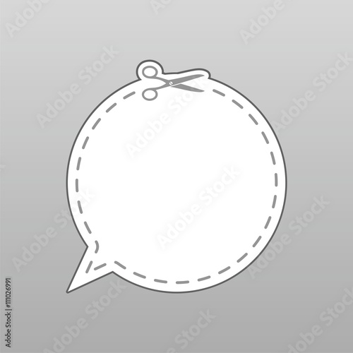Chat bubble icon cut from sheet of paper