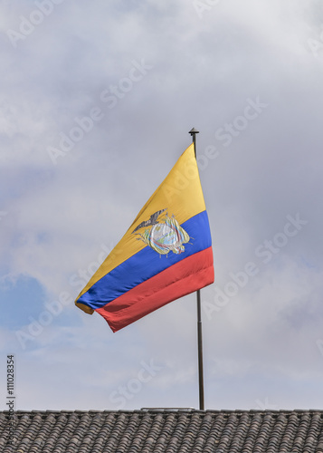 Ecuador Flag at top of Roof