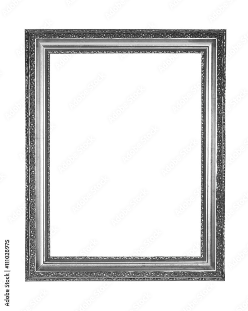 Silver picture frame isolated on white background Silver picture frame isolated on white background