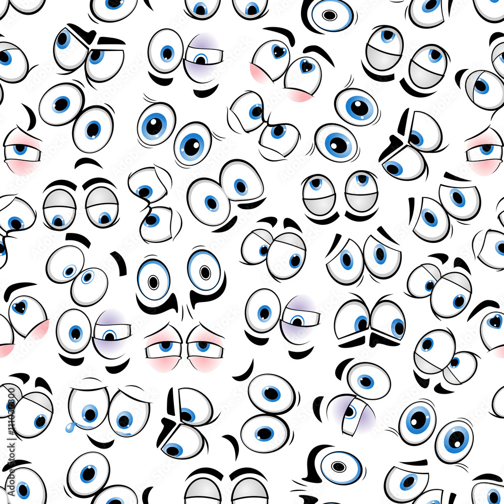 Foto Comics googly eyes seamless pattern background