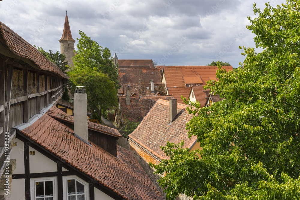 Street view of Rothenburg ob der Tauber.
