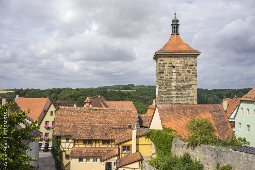 Street view of Rothenburg ob der Tauber. Street view of Rothenburg ob der Tauber.