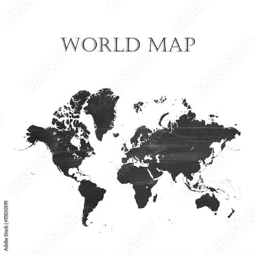 world map on chalkboard or blackboard
