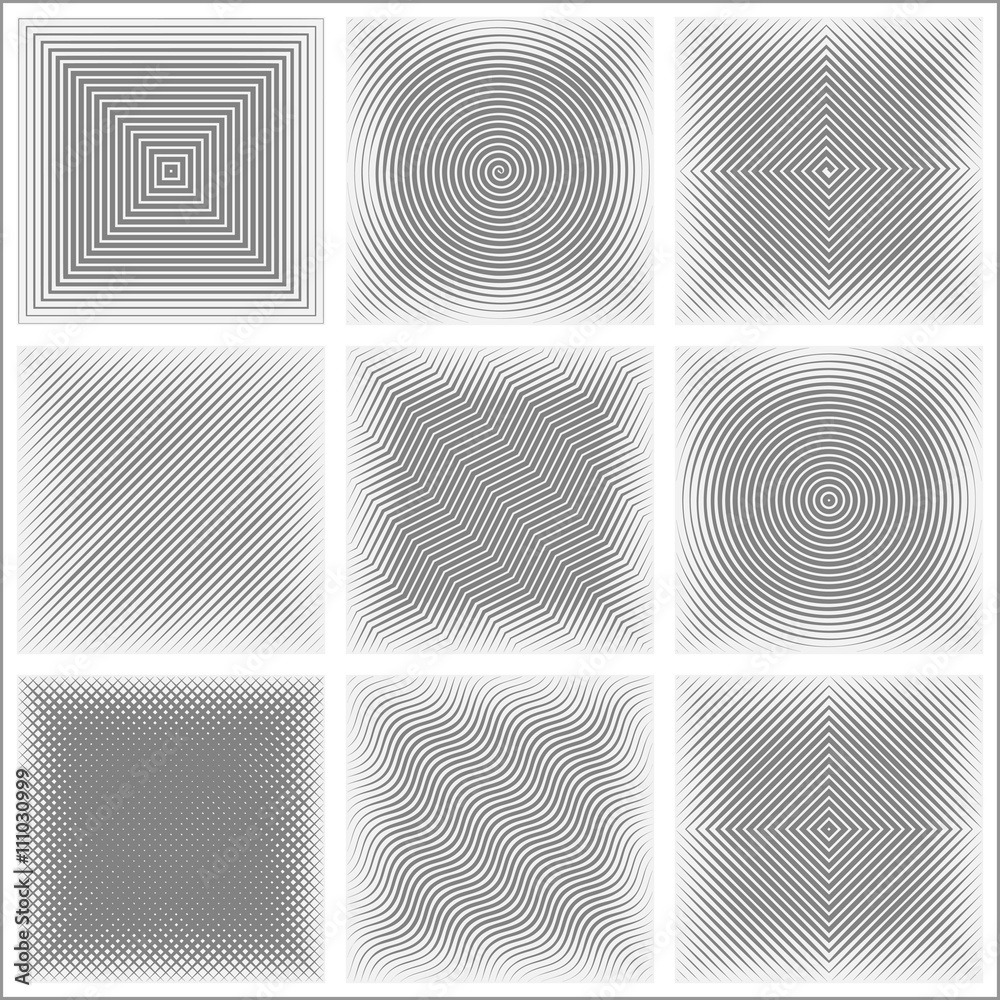 Set of striped abstract forms Set of striped abstract forms