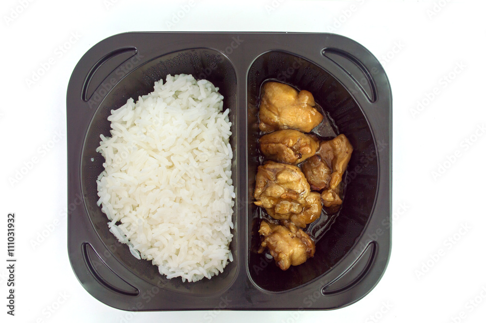 Food Box,Delicatessen, rice chicken teriyaki. Food Box,Delicatessen, rice chicken teriyaki.