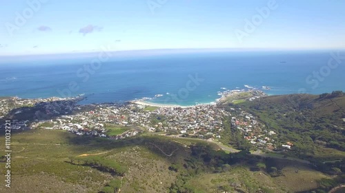 Cape Town city 4K UHD aerial footage of Camps Bay beach. Part 1 of 2