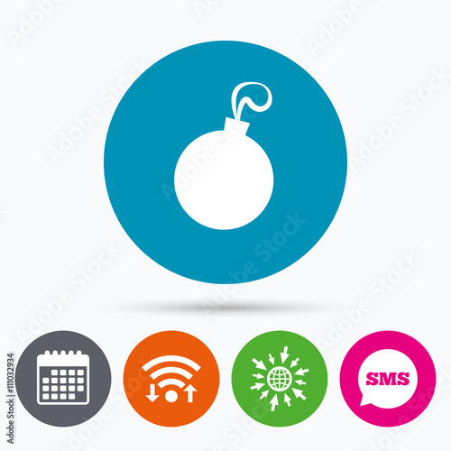 Christmas ball sign icon. Holidays button.