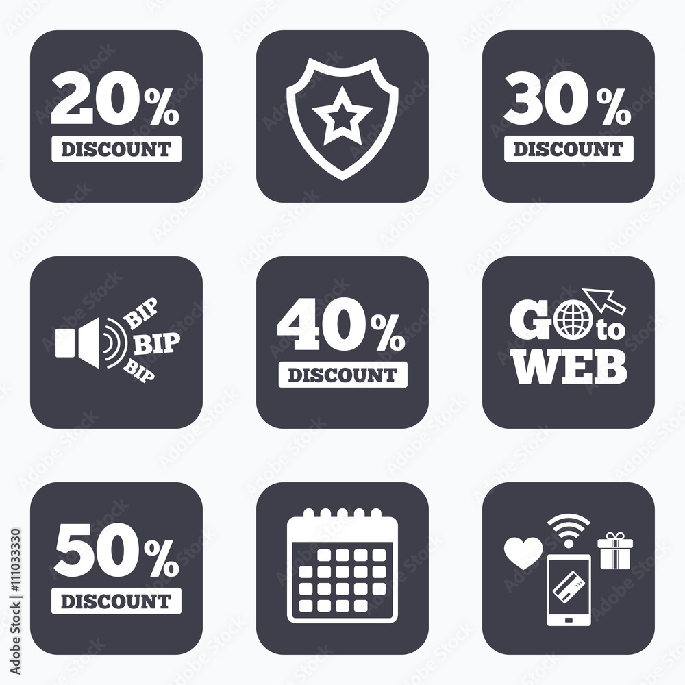 Sale discount icons. Special offer price signs. Sale discount icons. Special offer price signs.