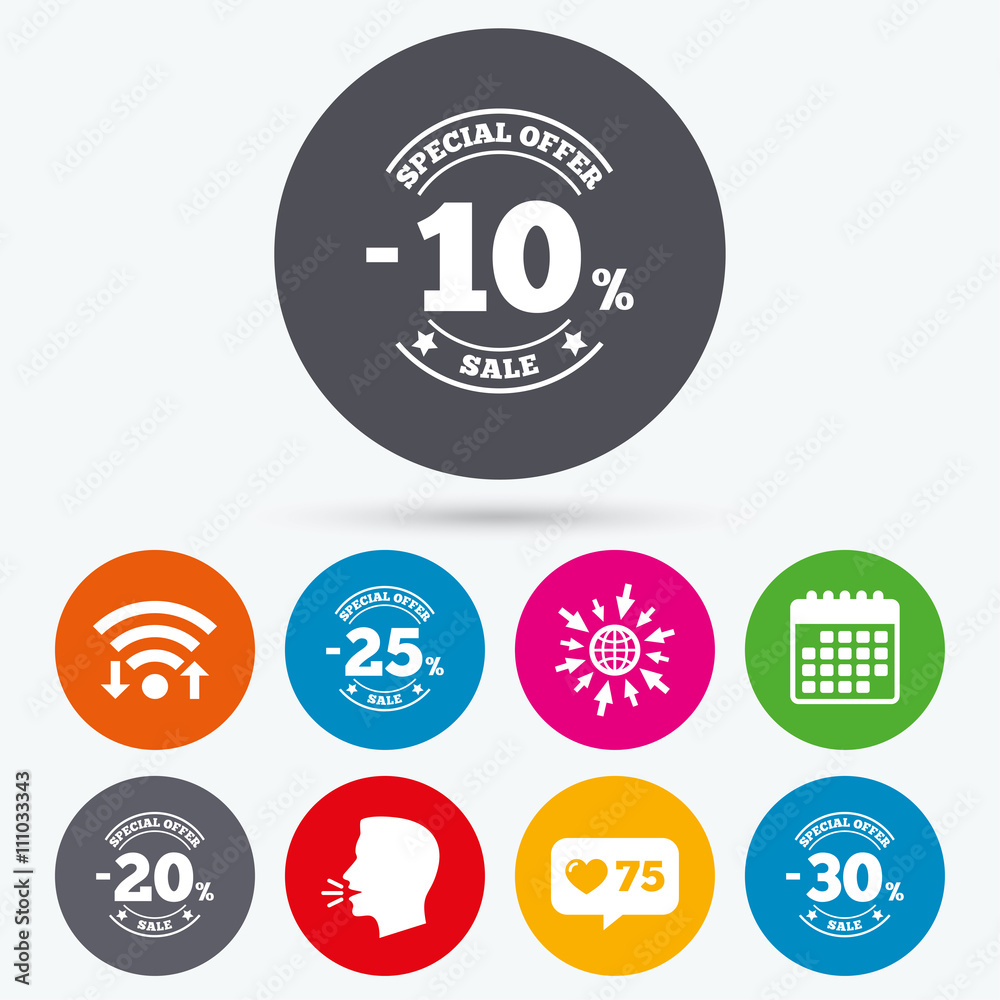 Sale discount icons. Special offer price signs. Sale discount icons. Special offer price signs.