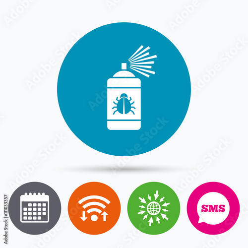 Bug disinfection sign icon. Fumigation symbol.