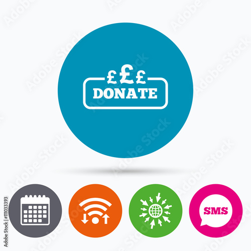 Donate sign icon. Pounds gbp symbol.