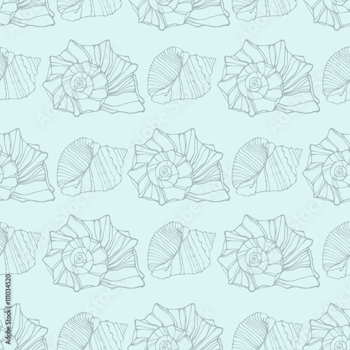 Seamless pattern with decorative shells