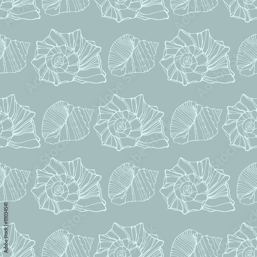 Seamless pattern with decorative shells