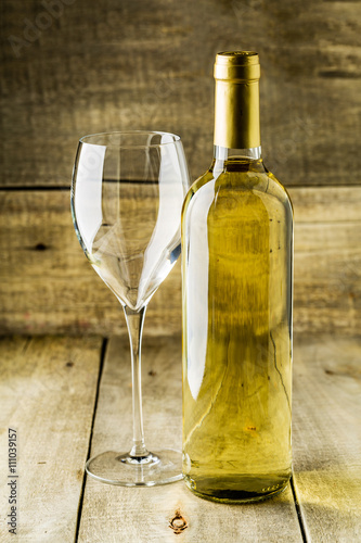 Bottle of dry white wine