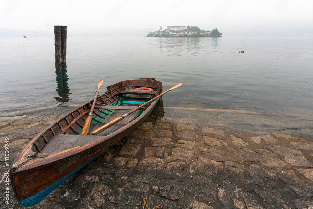  Rowing boat at Lake Orta in Italy