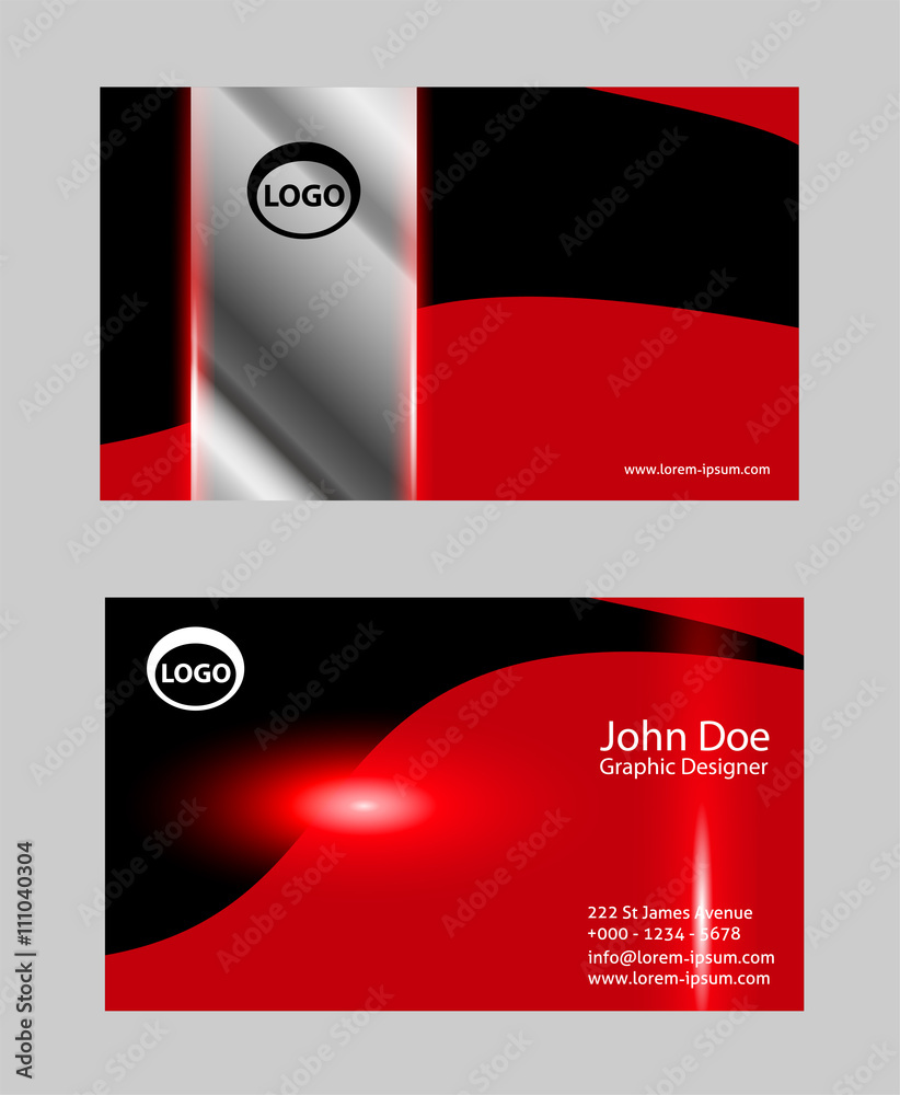 red business card design
