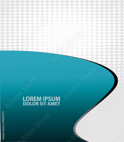 Template flyer background for business design in A4 size,  blue turquoise circle curve element with black space, 

