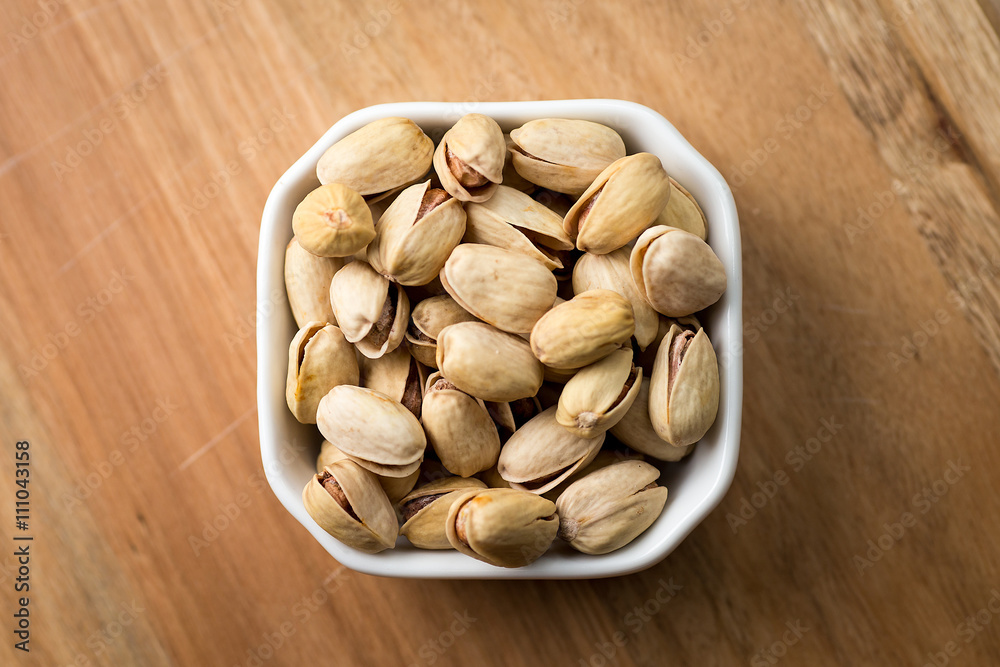 Pistachios closeup from above Pistachios closeup from above