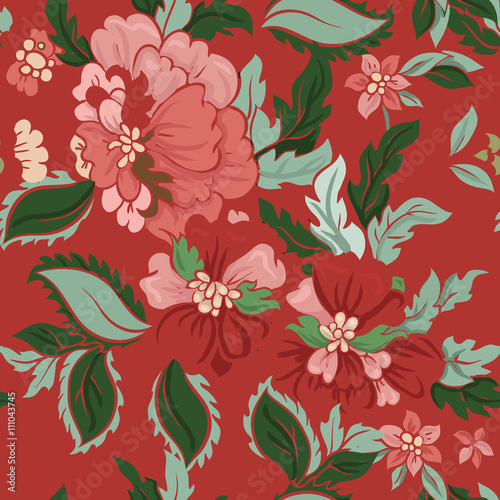 Fototapeta Naklejka Na Ścianę i Meble -  Beautiful floral seamless pattern .