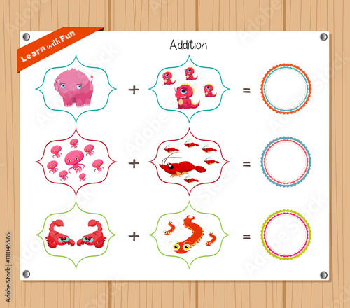 Addition number - Worksheet for education