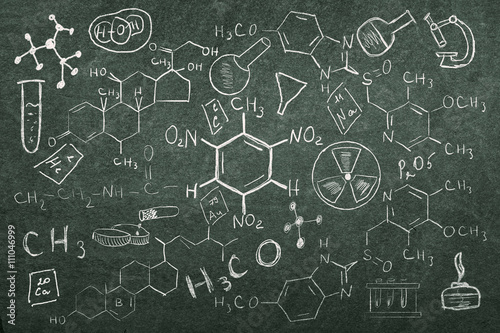 Hand drawn chemistry set