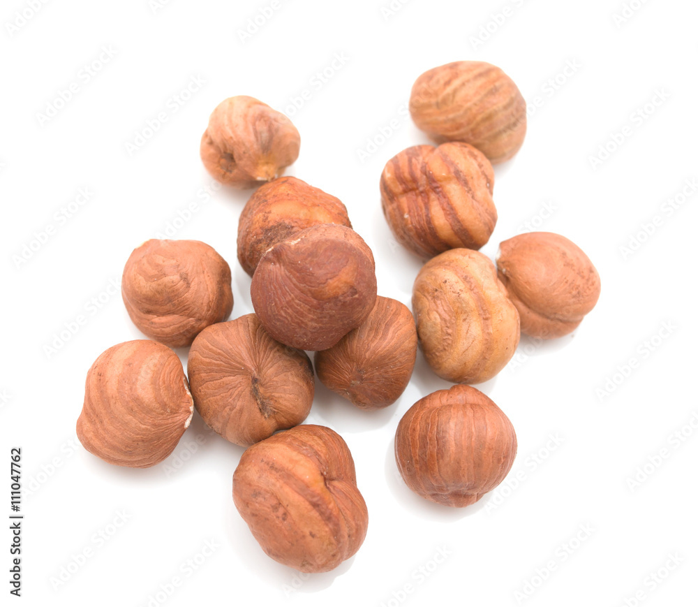 hazelnut kernels on a white background hazelnut kernels on a white background