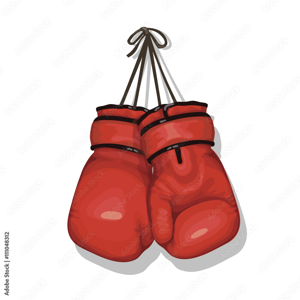 Hanging boxing gloves 