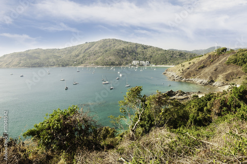 Blue sea and island with blue sky