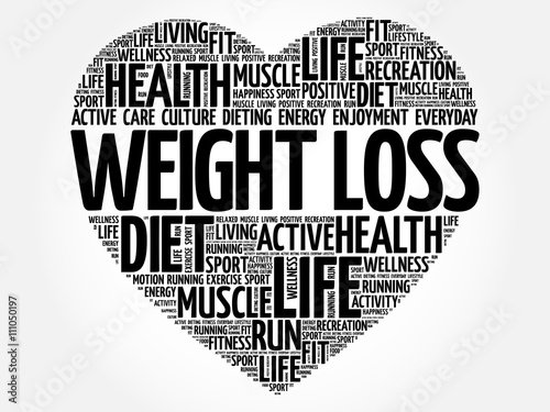 WEIGHT LOSS heart word cloud, fitness, sport, health concept