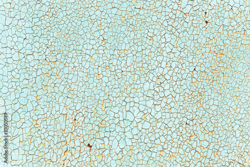 Crackles of paint on the old green wall.