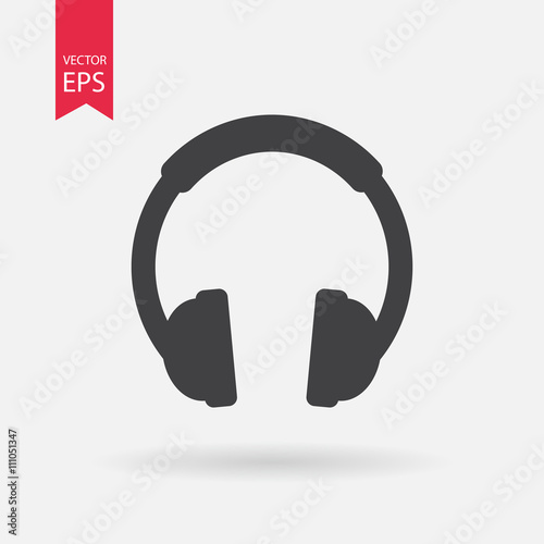 Headphone Icon Vector. Flat design. Headphone sign isolated on white background