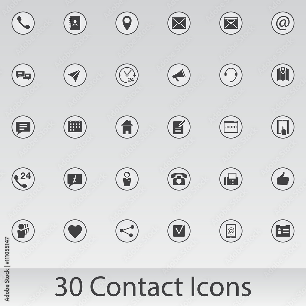 web icons set - Contact us